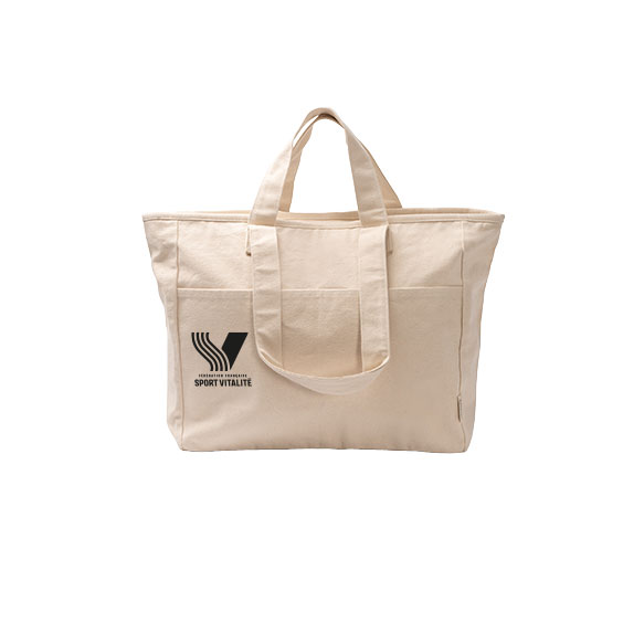 Sac cabas coton zippé FF sport vitalité