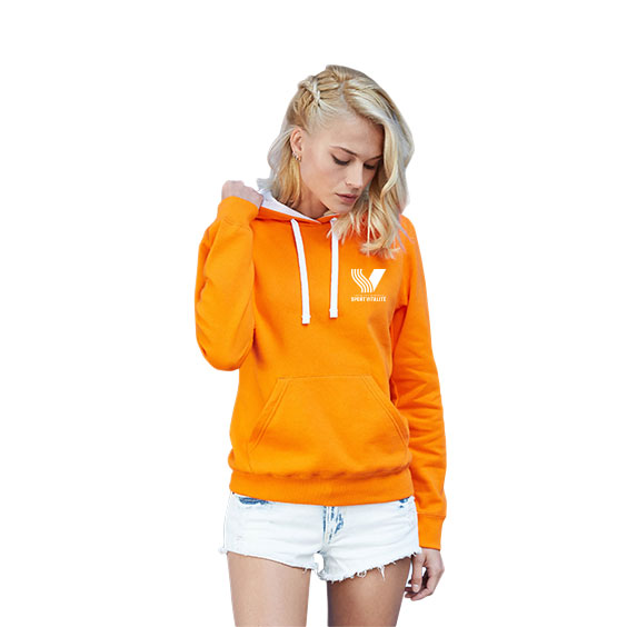Sweat shirt capuche contrasté Coupe cintrée femme FF. Sport Vitalité
