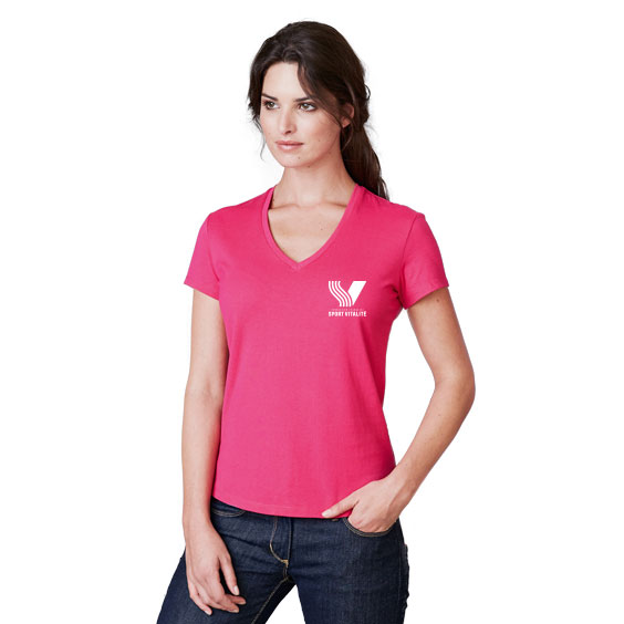 Tee-shirt Femme Col V FF. Sport Vitalité – Confort 100% coton et style sportif