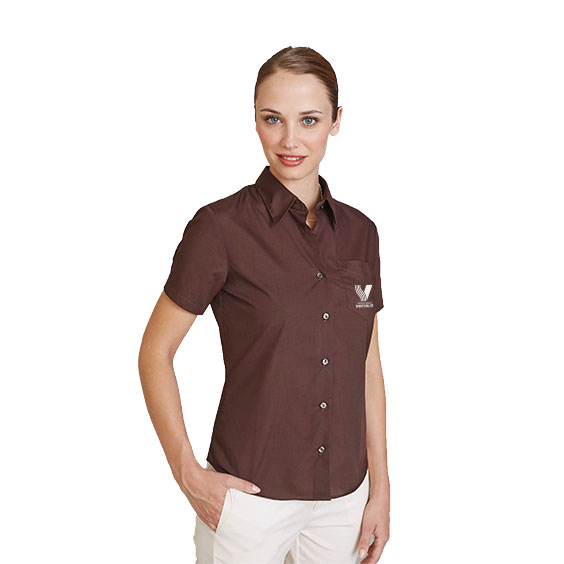 Chemise femme manches courtes FF. Sport Vitalité - Logo sérigraphié