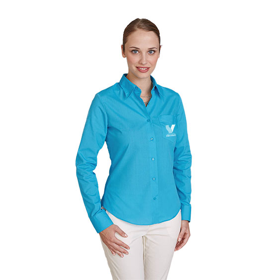 Chemise femme manches longues FF. Sport Vitalité - Logo brodé