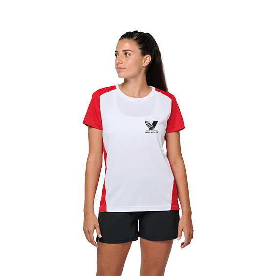 Tee-shirt sport bicolor léger – FF. Sport Vitalité, Coupe cintrée femme