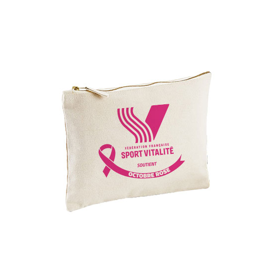 Pochette trousse multi-usages FF Sport Vitalité Octobre Rose