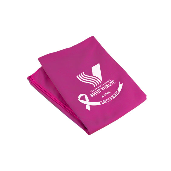 Serviette microfibre Octobre Rose FF. Sport Vitalité